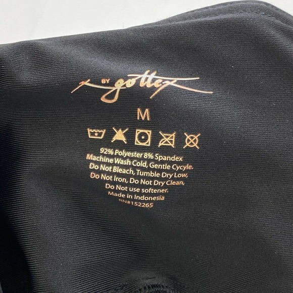 NEW Gottex Black Faux Leather Leggings Size Medium - Picture 3 of 4